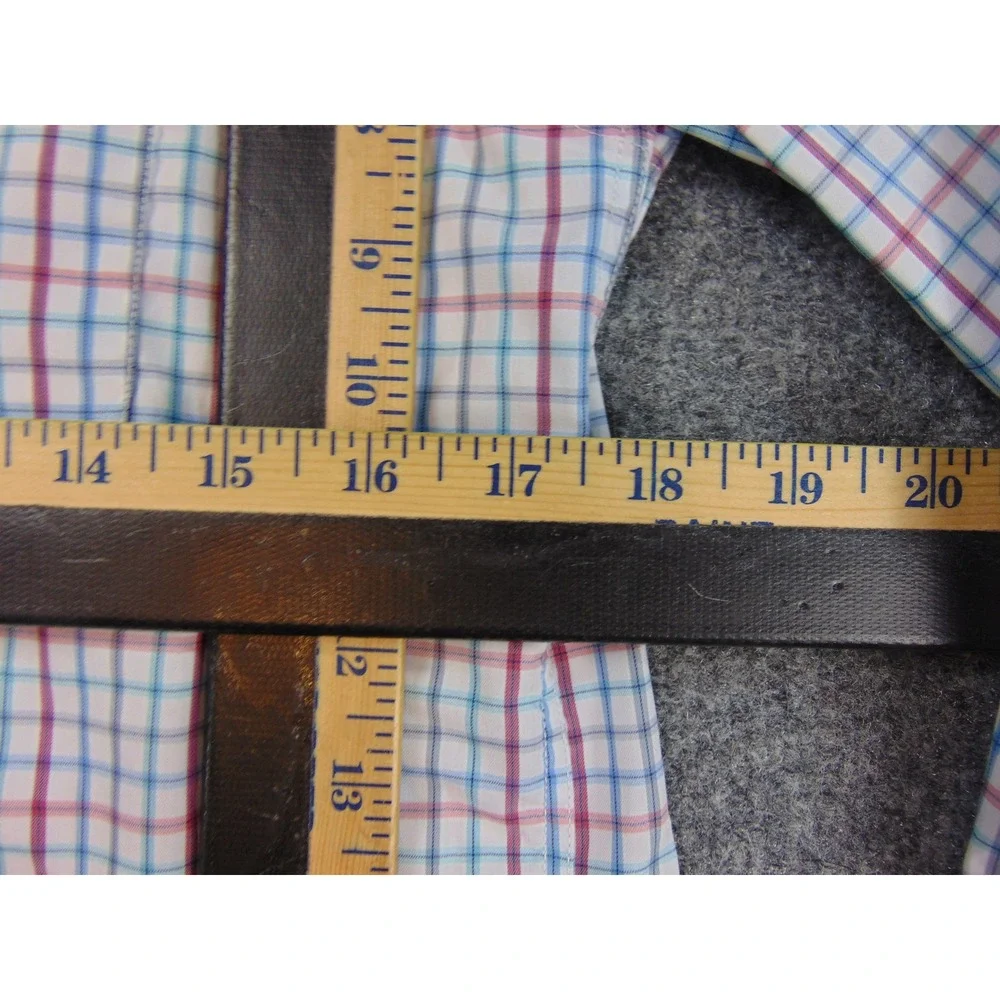 Johnnie O Dress‎ Shirt Youth 16 Plaid Red Blue White Button Casual Dress Prep